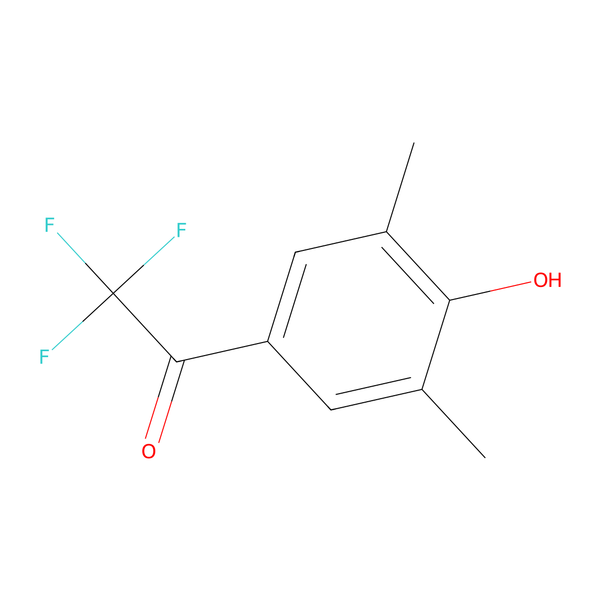 2,2,2-Trifluoro-1-(4-hydroxy-3,5-dimethylphenyl)ethan-1-one molecular structure, CAS 1335113-28-4