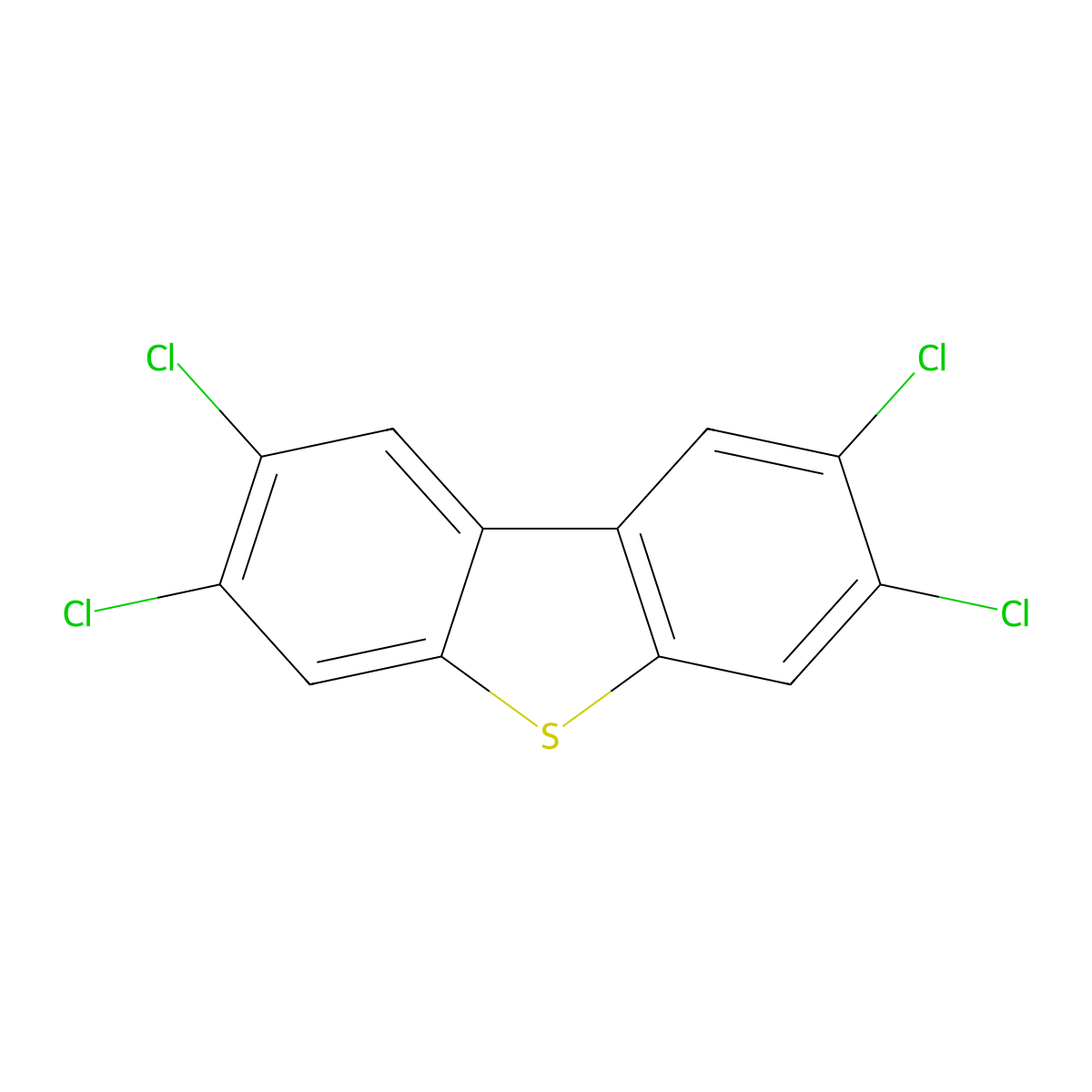 Dibenzothiophene, 2,3,7,8-tetrachloro- molecular structure, CAS 133513-17-4