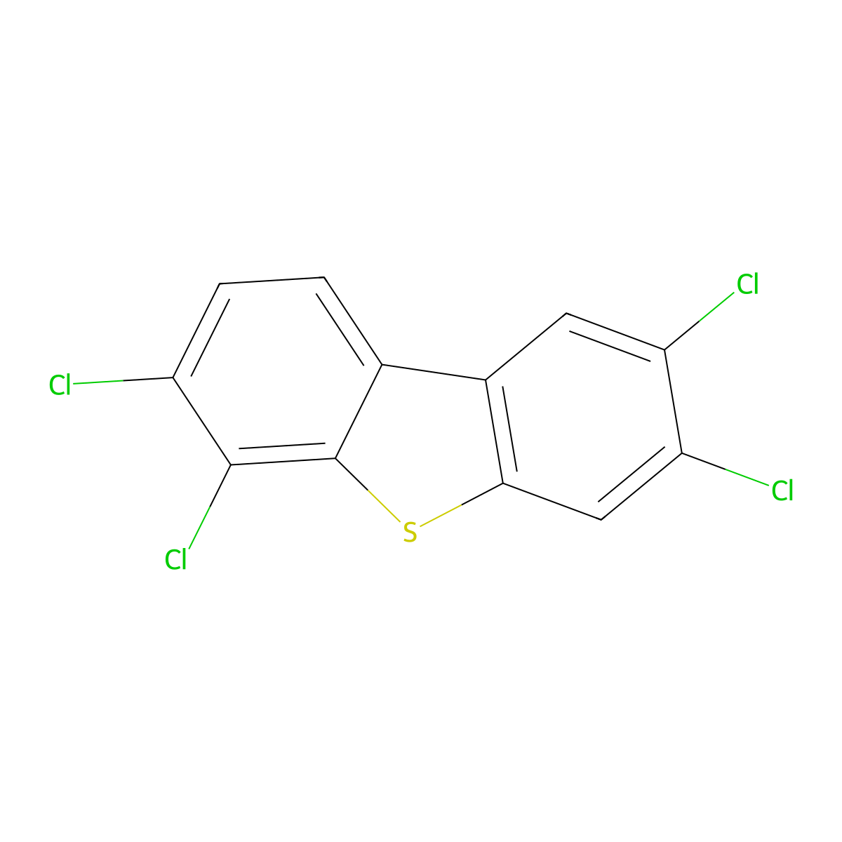 2,3,6,7-Tetrachlorodibenzothiophene molecular structure, CAS 133513-19-6