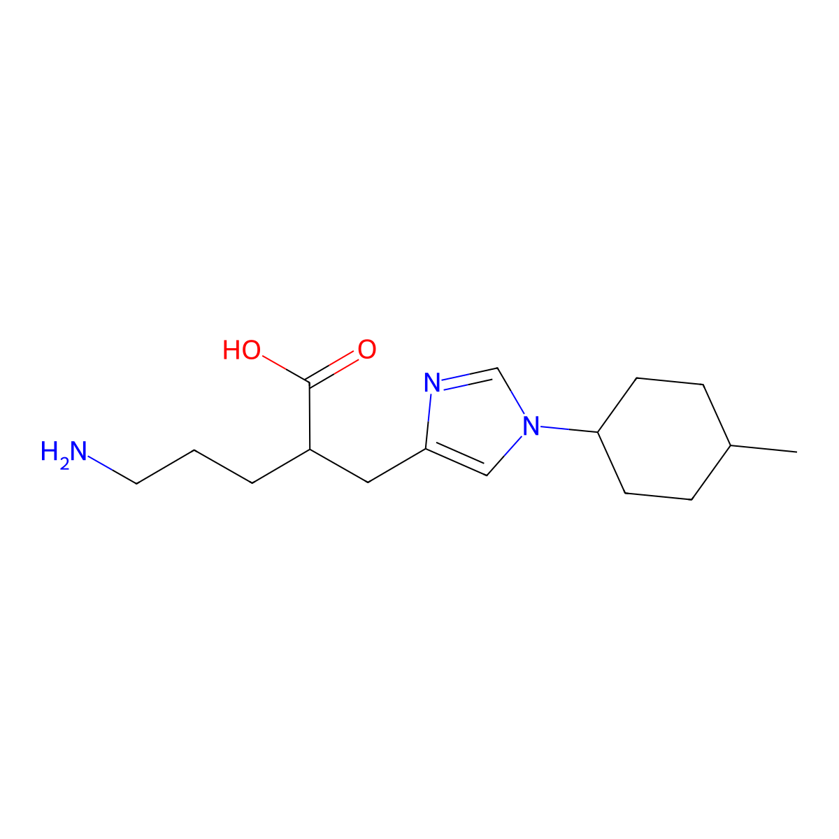 (R)-5-Amino-2-((1-(trans-4-methylcyClohexyl)-1H-imidazol-4-yl)methyl)pentanoic acid molecular structure, CAS 1335138-61-8