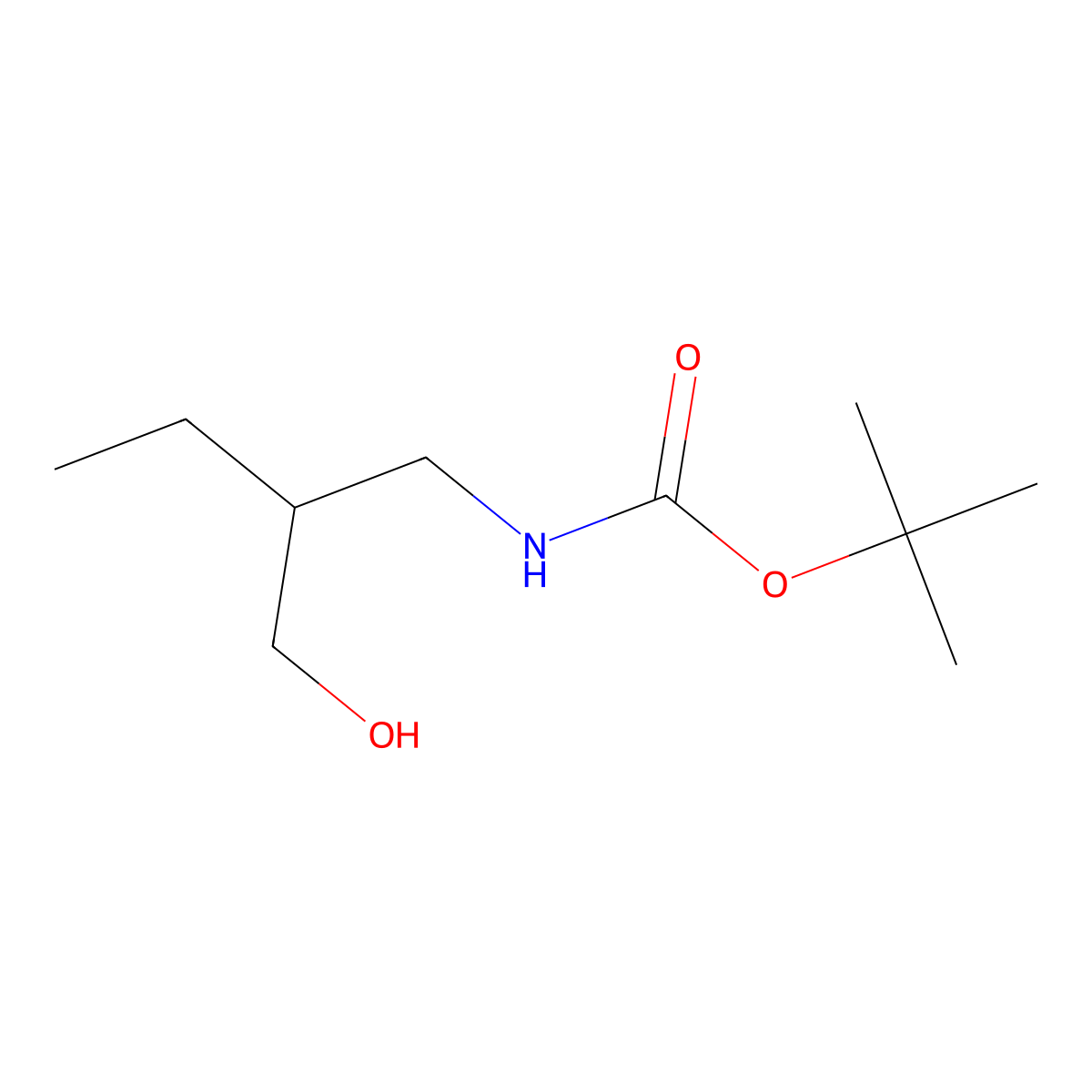 Tert-butyl (2-(hydroxymethyl)butyl)carbamate molecular structure, CAS 1335139-43-9