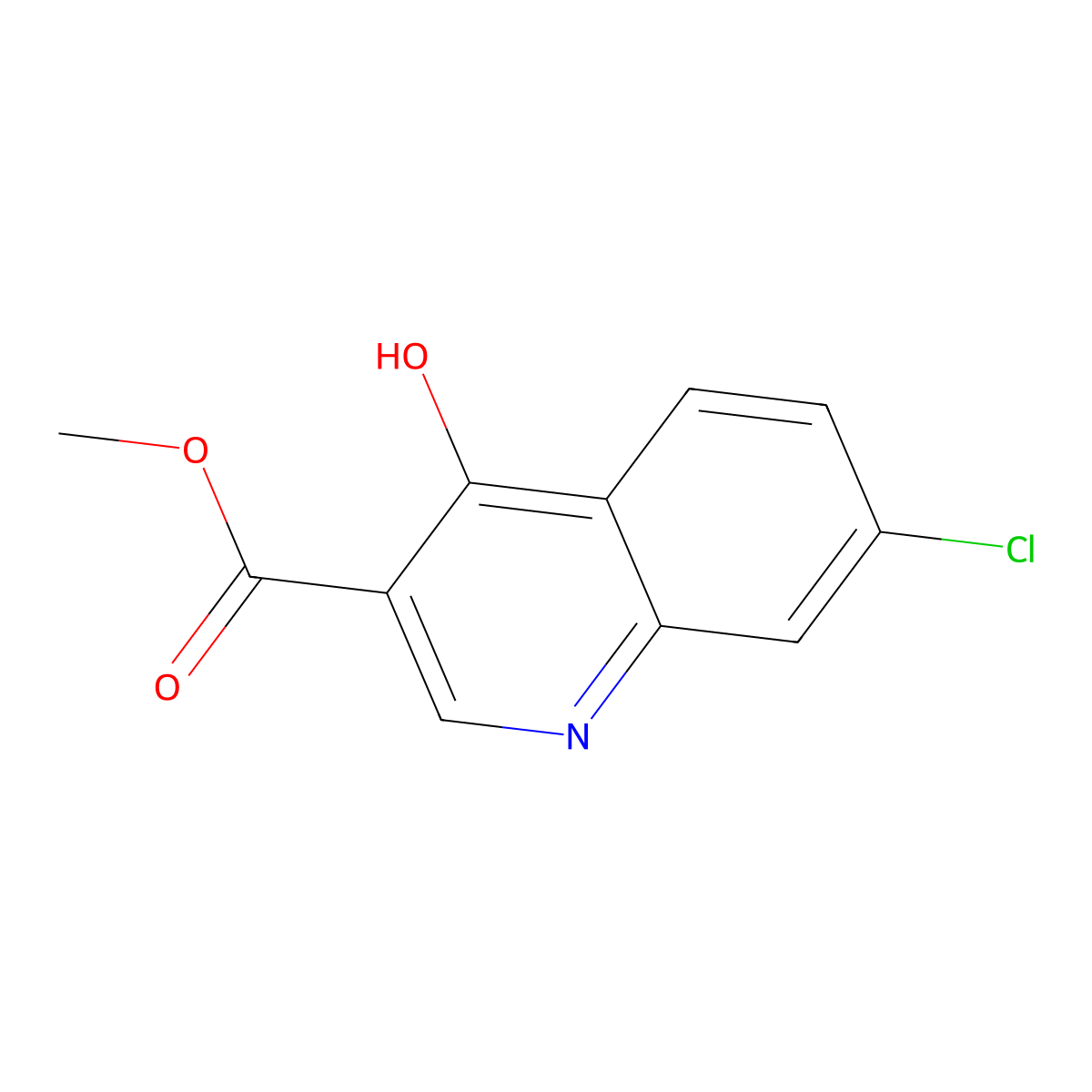 Methyl 7-chloro-4-hydroxyquinoline-3-carboxylate molecular structure, CAS 133514-23-5