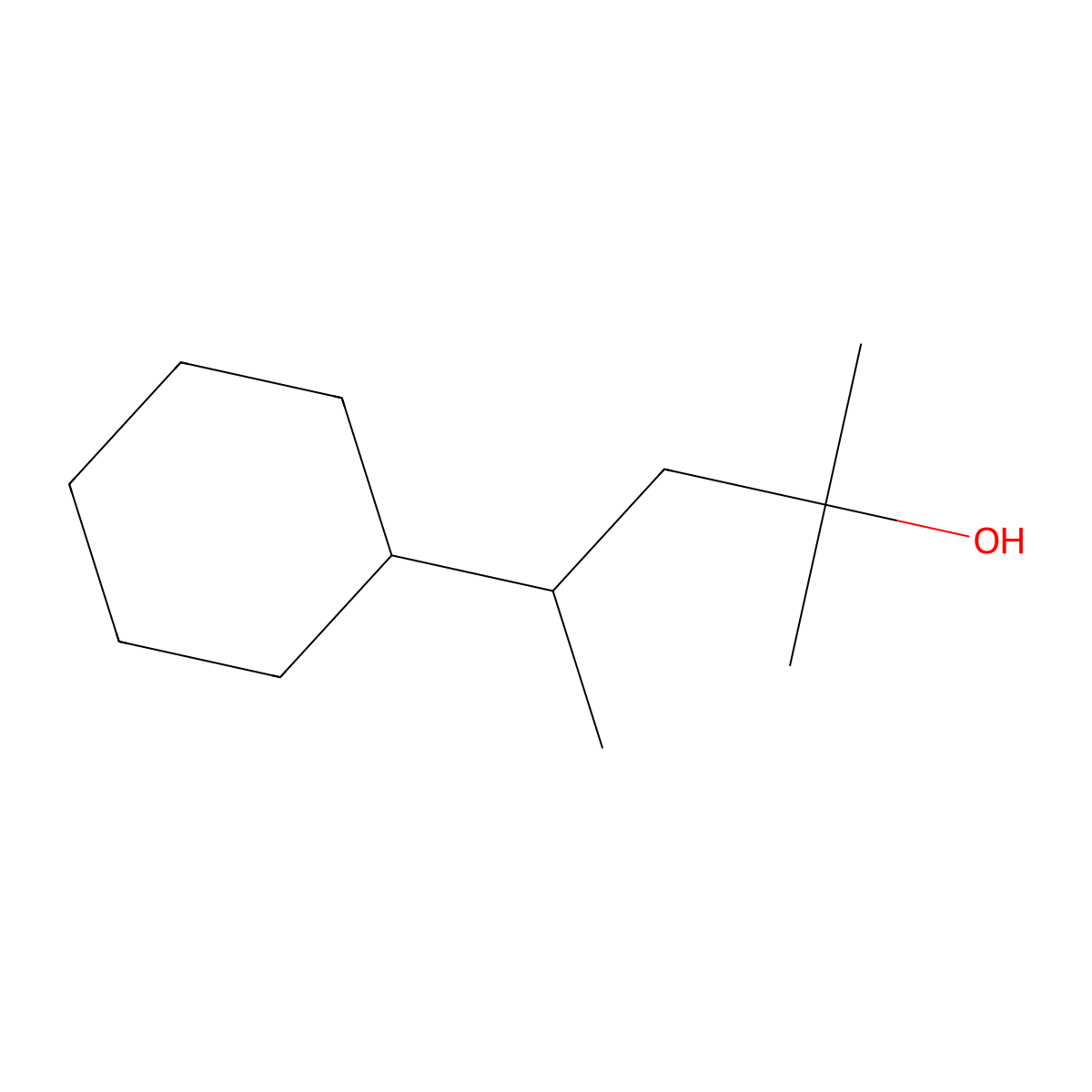 4-Cyclohexyl-2-methylpentan-2-ol molecular structure, CAS 1335199-81-9