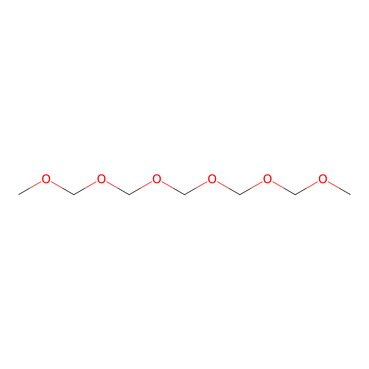 2,4,6,8,10,12-Hexaoxatridecane molecular structure, CAS 13352-76-6