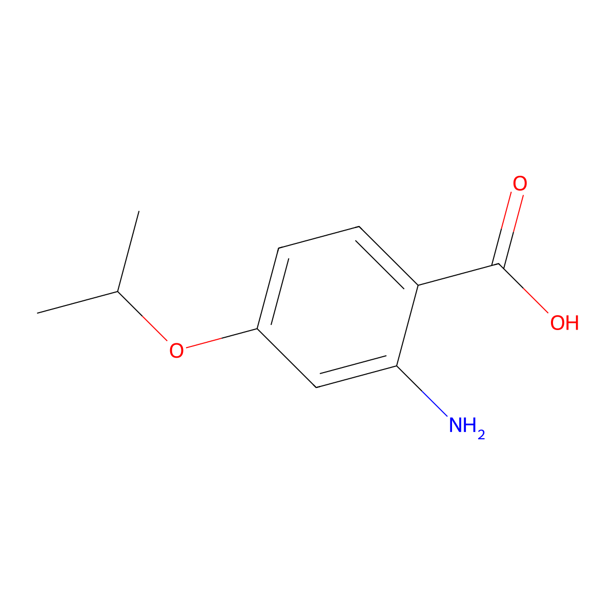 2-Amino-4-isopropoxybenzoic acid molecular structure, CAS 1335203-38-7