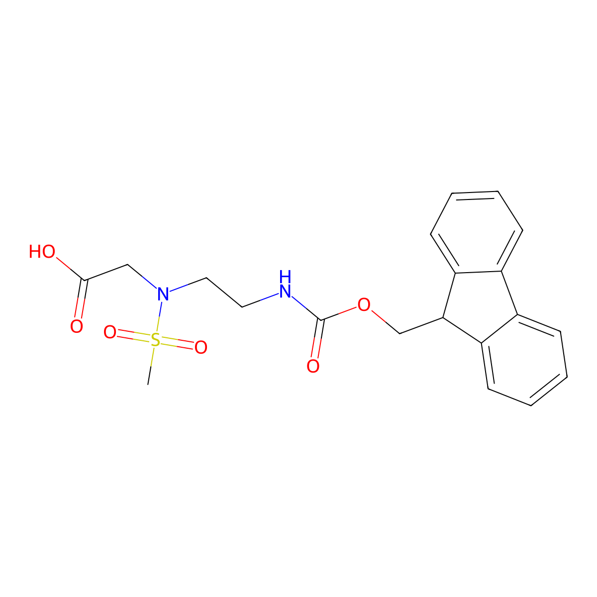 2-(N-(2-((((9H-Fluoren-9-yl)methoxy)carbonyl)amino)ethyl)methylsulfonamido)acetic acid molecular structure, CAS 1335206-40-0
