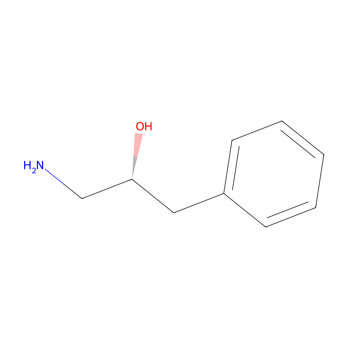 (2R)-1-amino-3-phenylpropan-2-ol molecular structure, CAS 133522-39-1