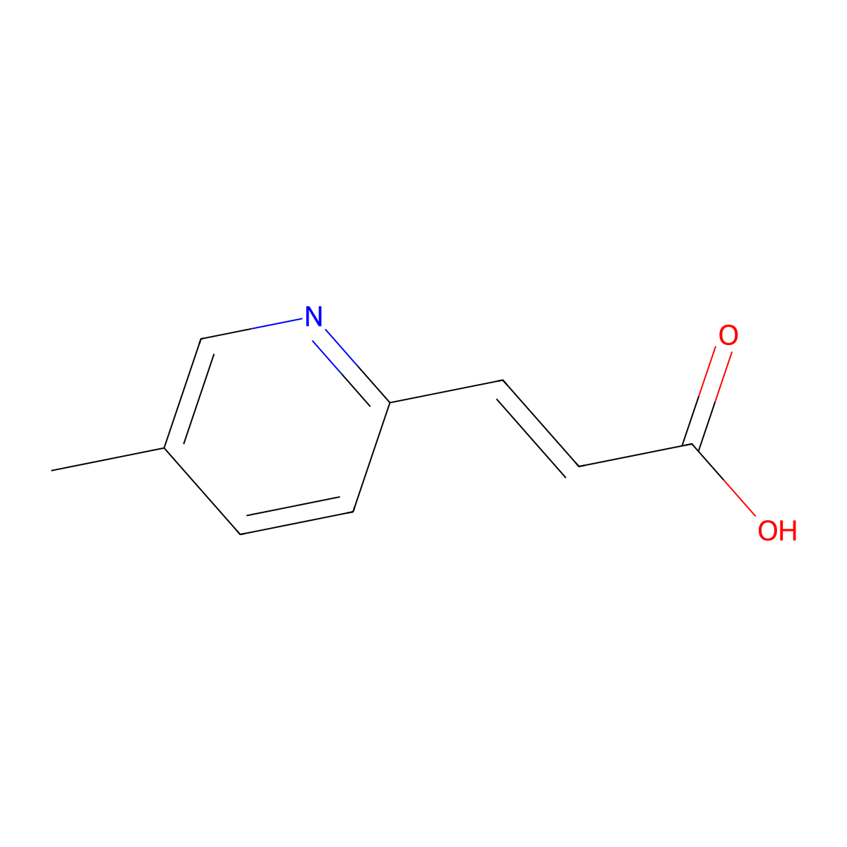 3-(5-Methylpyridin-2-yl)prop-2-enoic acid molecular structure, CAS 1335225-09-6