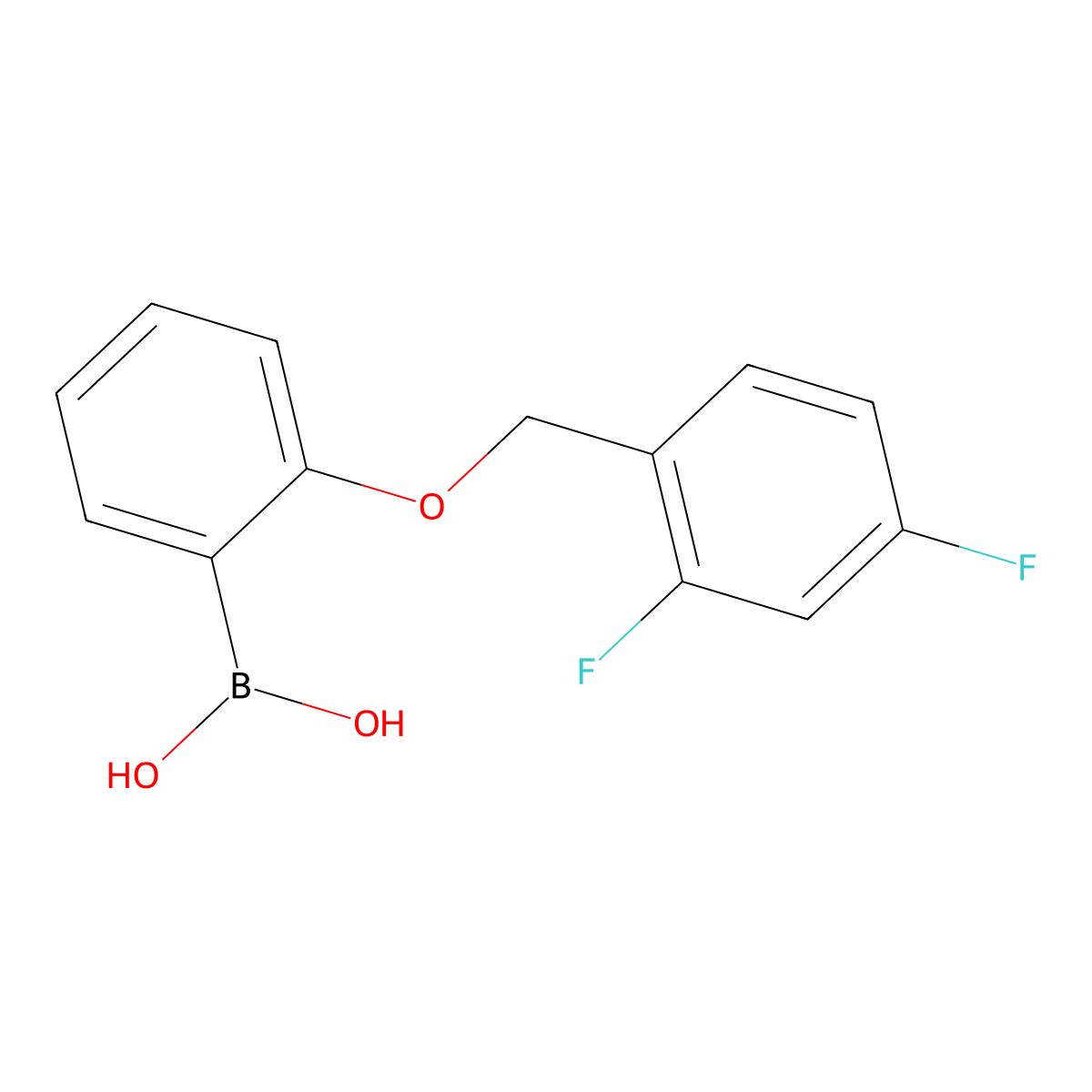 {2-[(2,4-Difluorophenyl)methoxy]phenyl}boronic acid molecular structure, CAS 1335234-26-8
