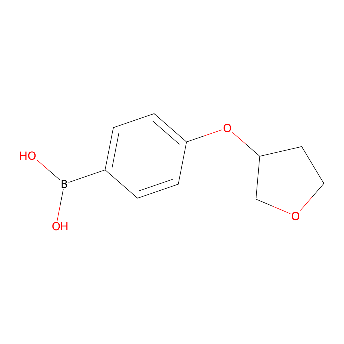 [4-(Oxolan-3-yloxy)phenyl]boronic acid molecular structure, CAS 1335234-33-7