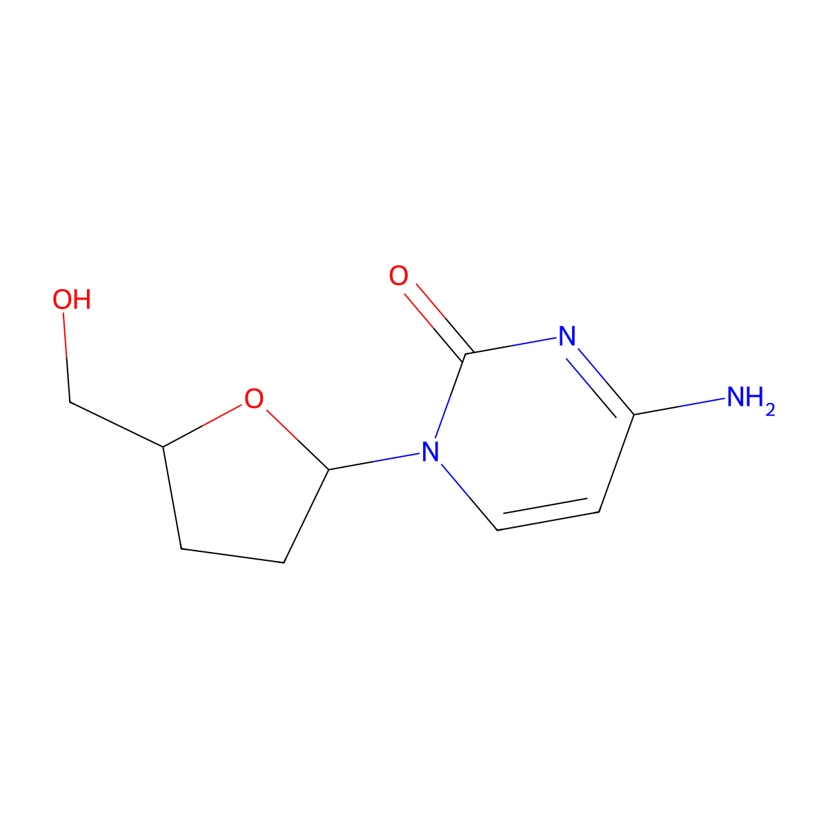 4-Amino-1-[5-(hydroxymethyl)oxolan-2-yl]pyrimidin-2-one molecular structure, CAS 133525-08-3