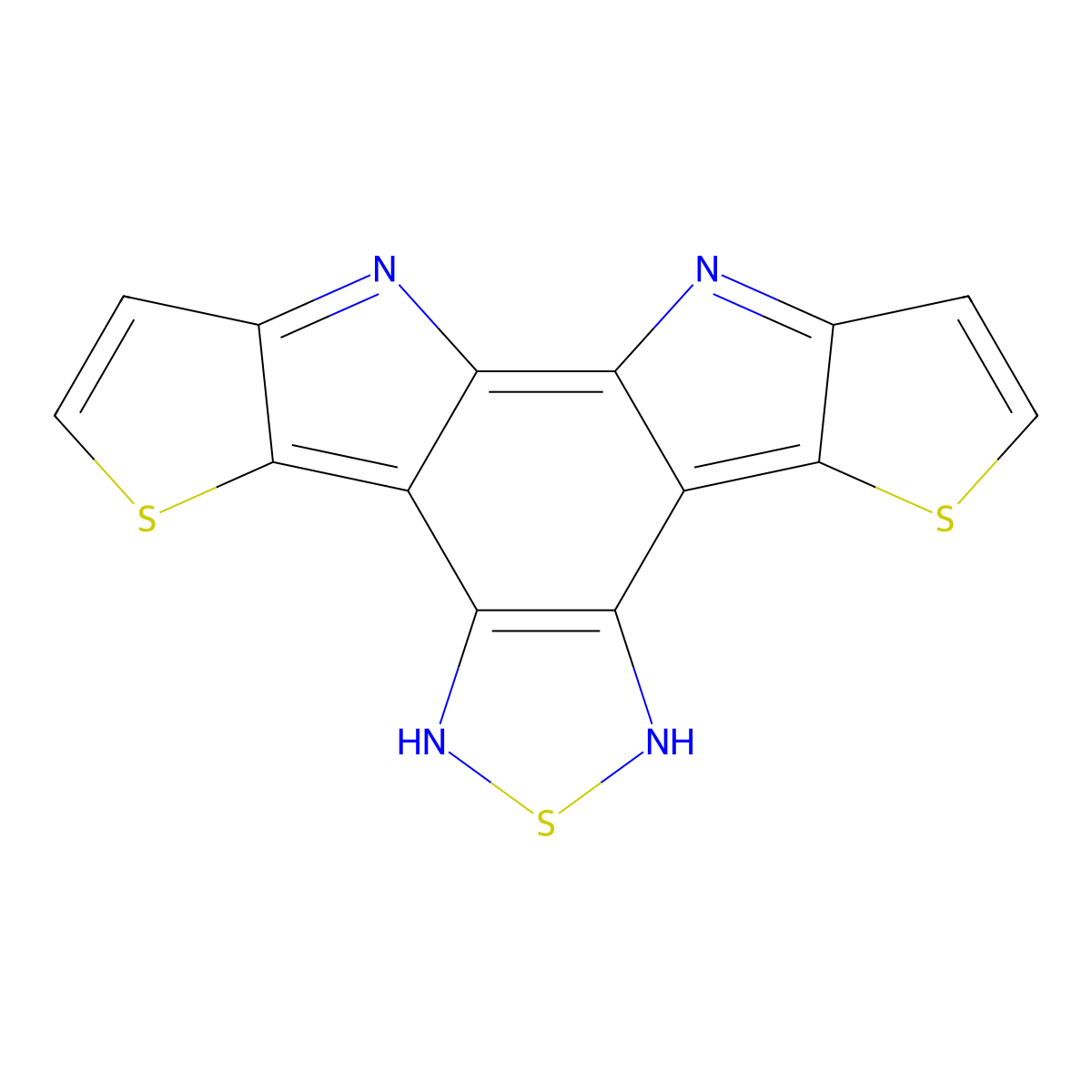 10,11-Dihydro-[1,2,5]thiadiazolo[3,4-e]thieno[2',3':4,5]pyrrolo[3,2-g]thieno[3,2-b]indole molecular structure, CAS 1335290-08-8