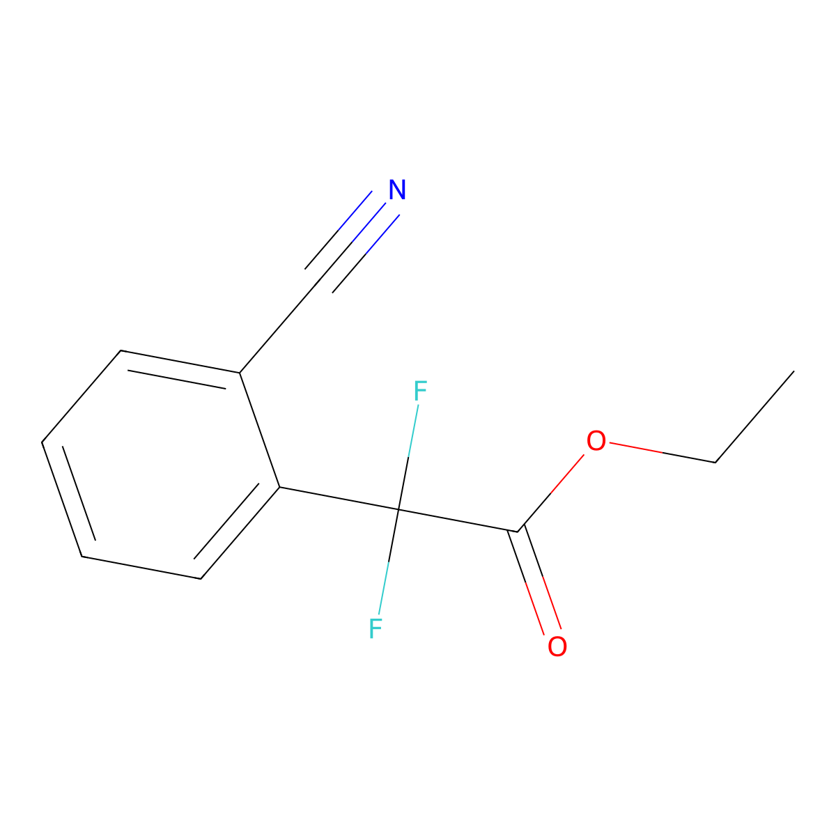 Ethyl 2-(2-cyanophenyl)-2,2-difluoroacetate molecular structure, CAS 1335290-31-7