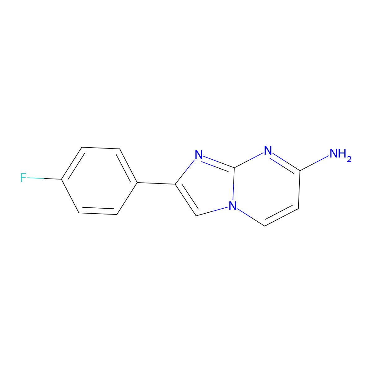 2-(4-Fluorophenyl)imidazo[1,2-A]pyrimidin-7-amine molecular structure, CAS 1335299-39-2