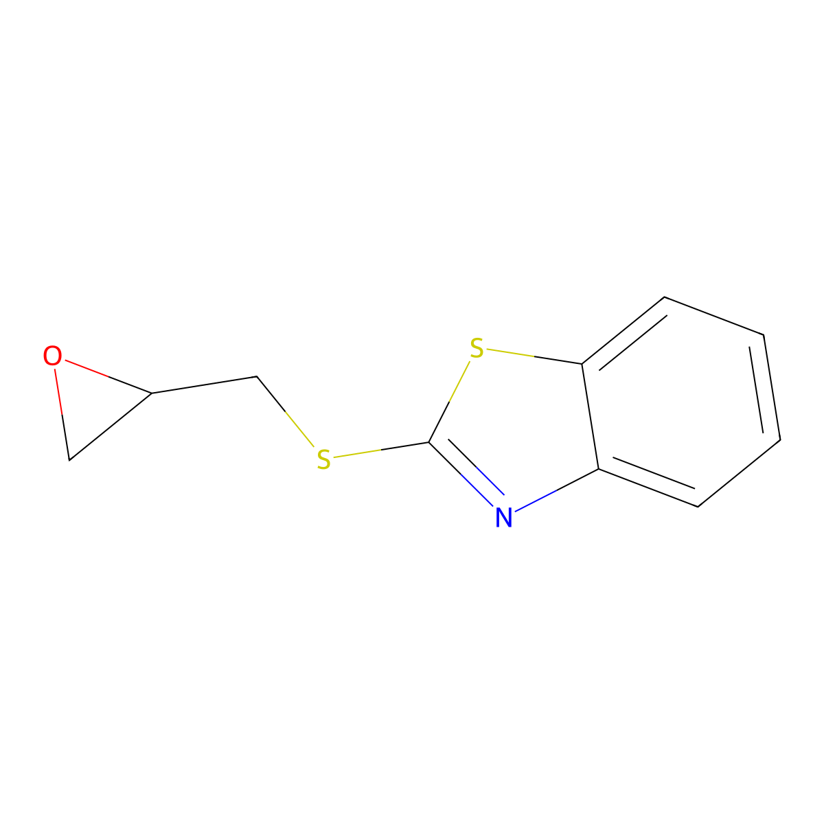 2-(Oxiran-2-ylmethylsulfanyl)-1,3-benzothiazole molecular structure, CAS 13353-67-8