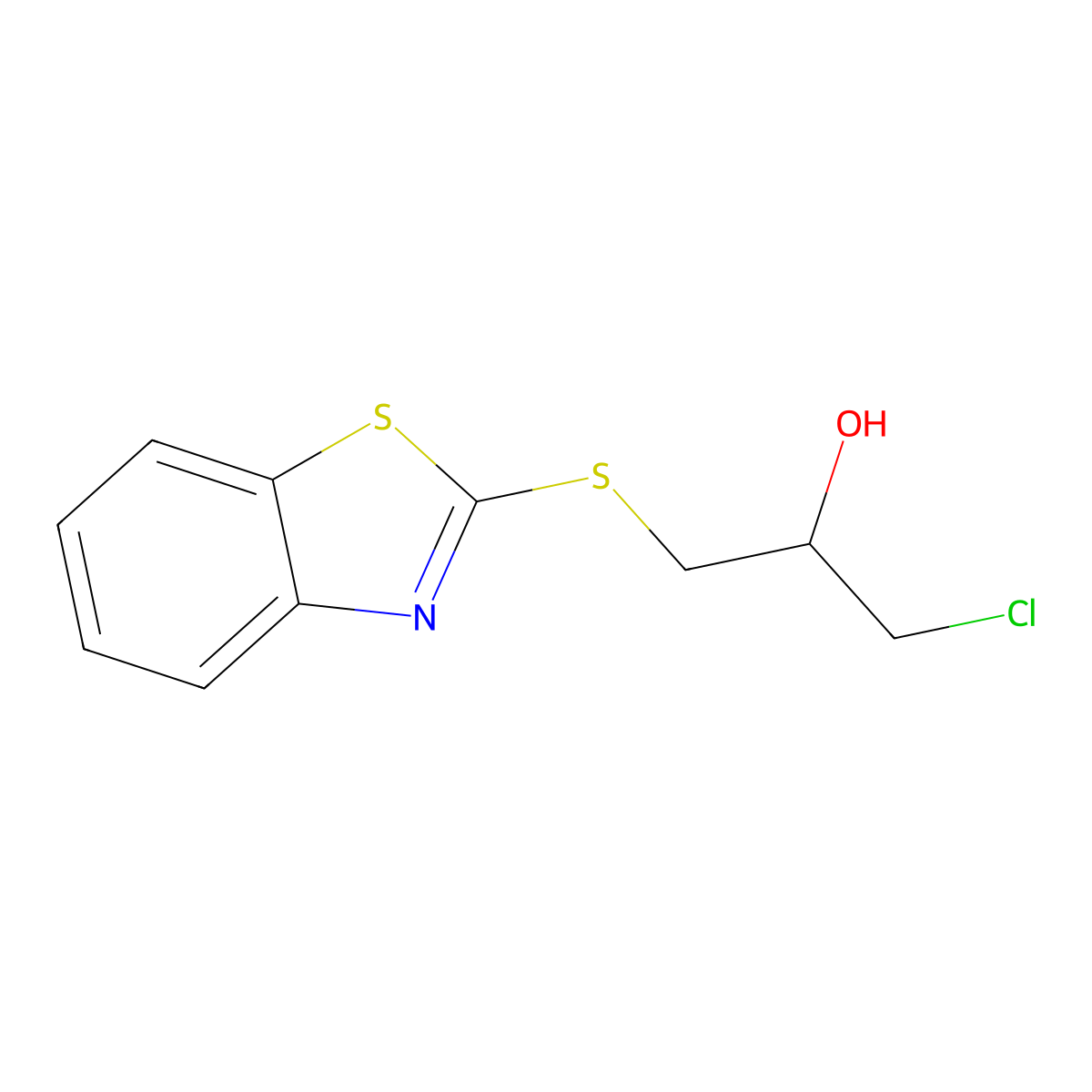 1-Chloro-3-(benzothiazol-2-ylthio)propan-2-ol molecular structure, CAS 13353-68-9