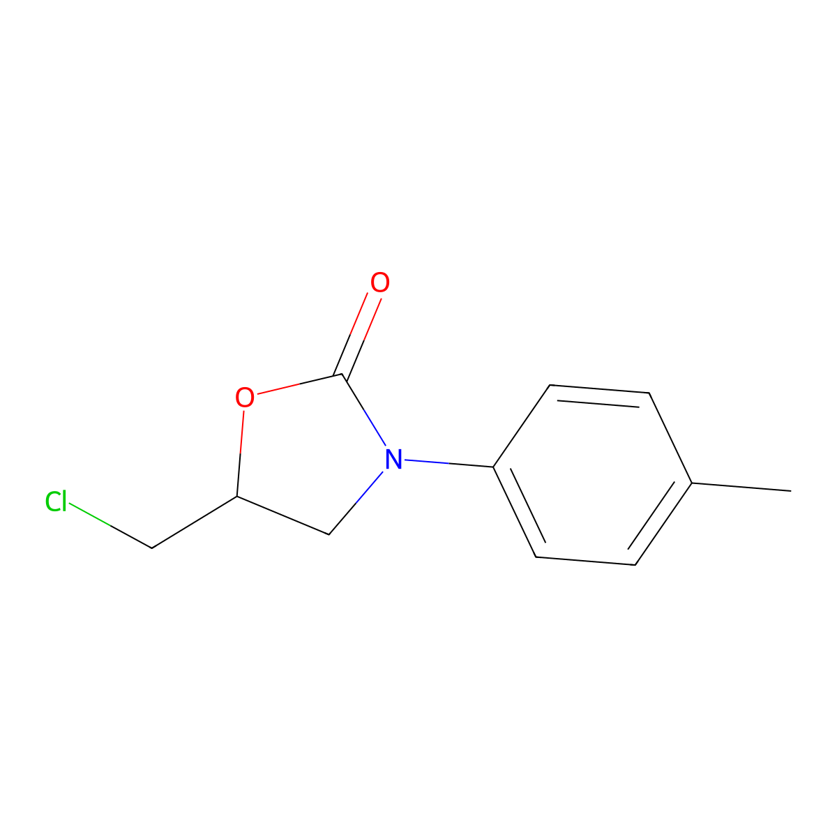 5-(Chloromethyl)-3-(4-methylphenyl)-1,3-oxazolidin-2-one molecular structure, CAS 133530-32-2