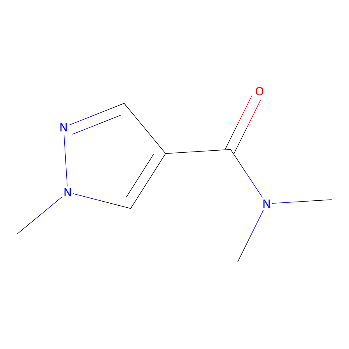 N,N,1-trimethyl-1H-pyrazole-4-carboxamide molecular structure, CAS 1335300-07-6