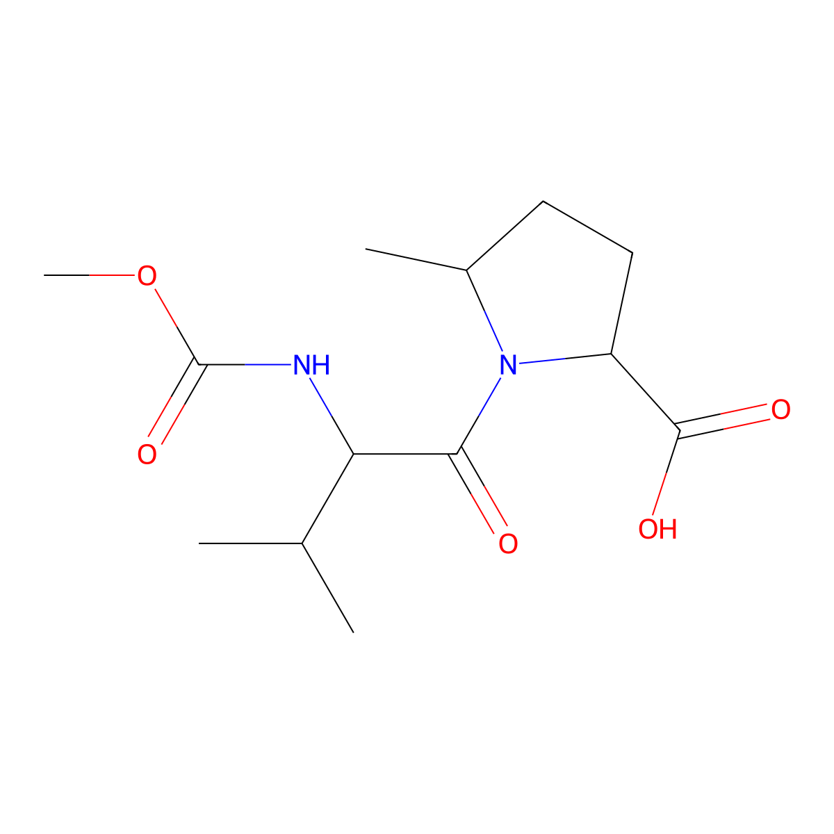 L-Proline, N-(methoxycarbonyl)-L-valyl-5-methyl-, (5S)- molecular structure, CAS 1335316-40-9