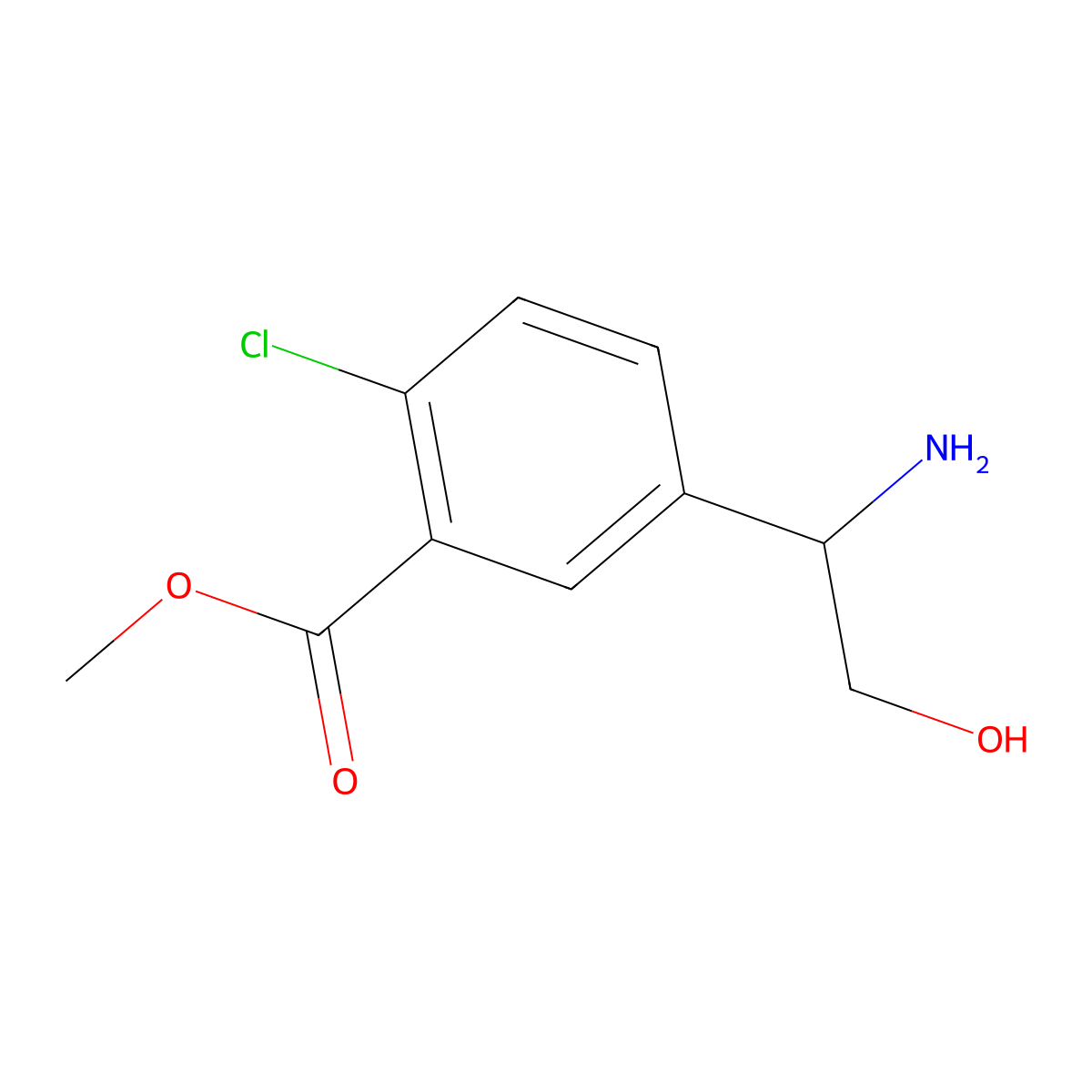 methyl 5-[(1S)-1-amino-2-hydroxyethyl]-2-chlorobenzoate molecular structure, CAS 1335355-27-5