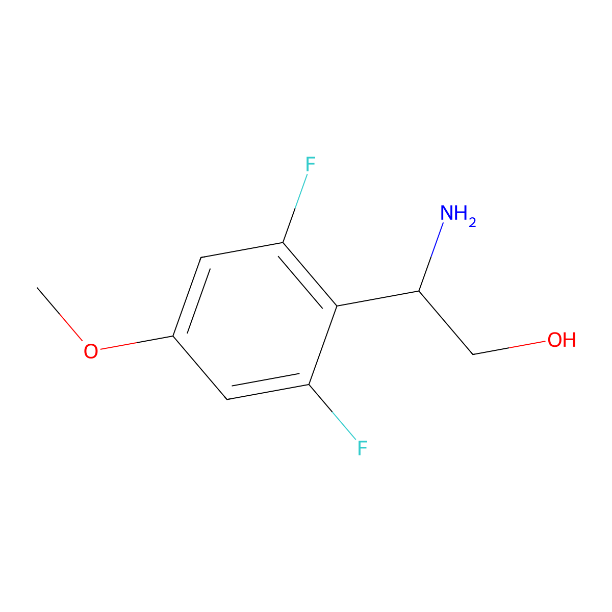 (2S)-2-amino-2-(2,6-difluoro-4-methoxyphenyl)ethan-1-ol molecular structure, CAS 1335359-73-3