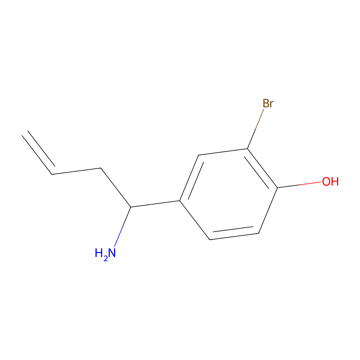 (R)-4-(1-aminobut-3-en-1-yl)-2-bromophenol molecular structure, CAS 1335371-01-1
