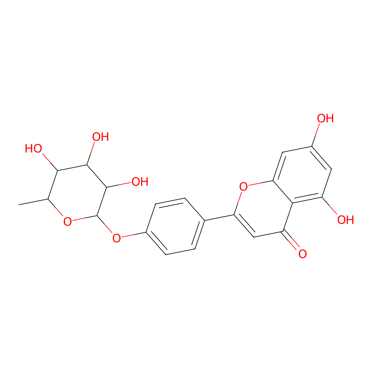 Apigenin 4'-O-rhamnoside molecular structure, CAS 133538-77-9