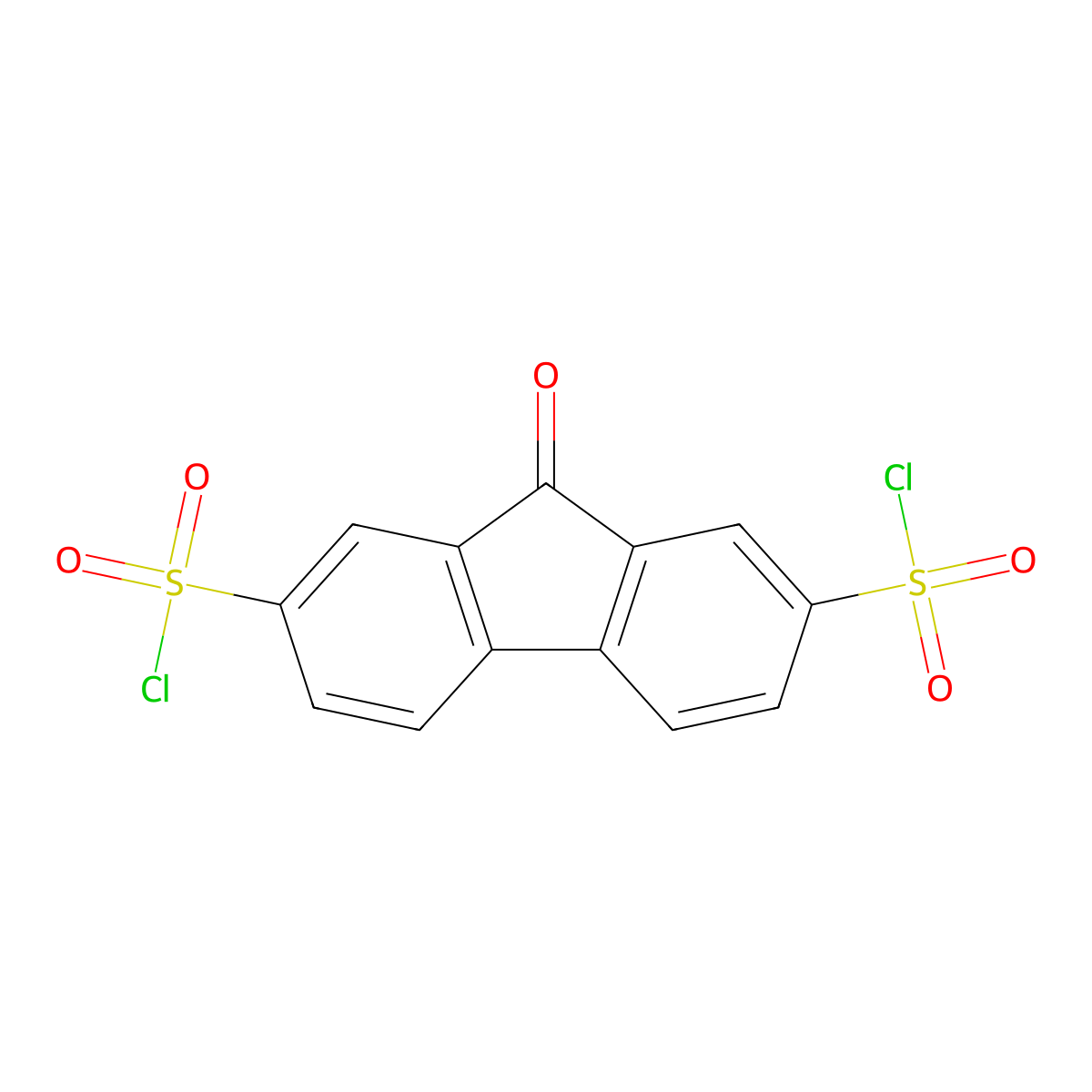 9-Oxo-9H-fluorene-2,7-disulfonyl dichloride molecular structure, CAS 13354-21-7