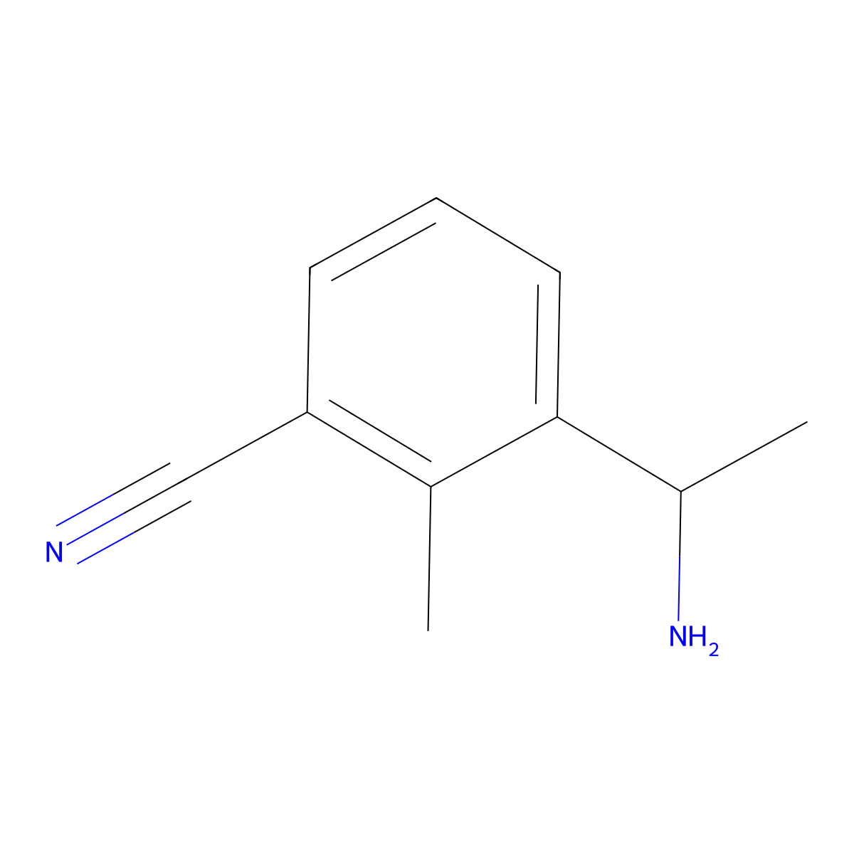 (S)-3-(1-Aminoethyl)-2-methylbenzonitrile molecular structure, CAS 1335403-69-4