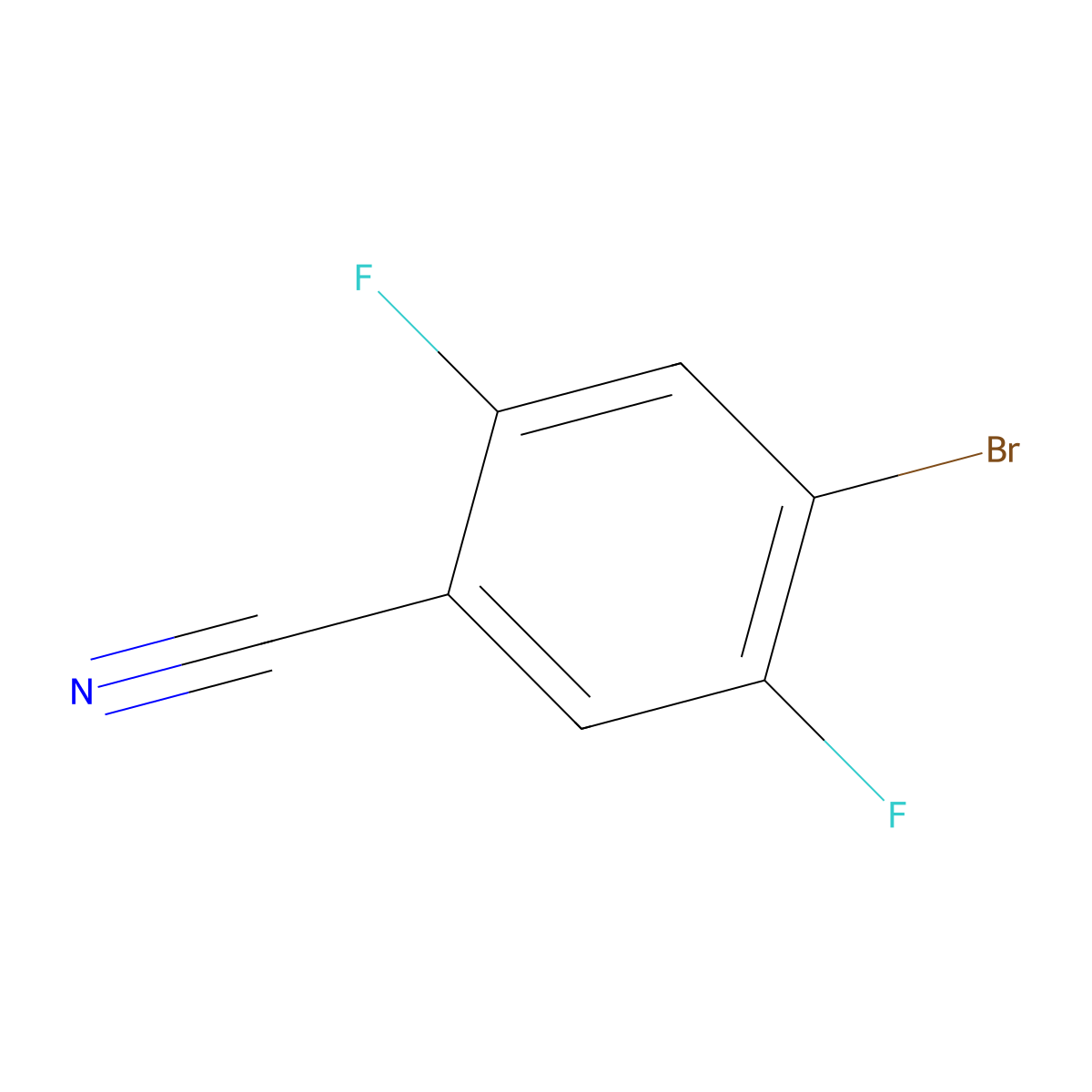 4-Bromo-2,5-difluorobenzonitrile molecular structure, CAS 133541-45-4