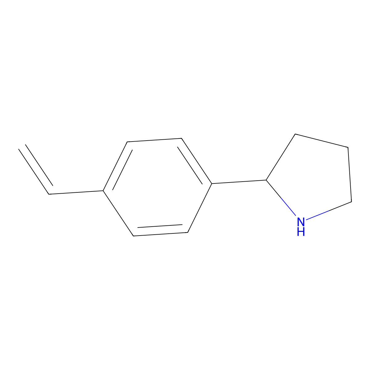 (S)-2-(4-Vinylphenyl)pyrrolidine molecular structure, CAS 1335445-90-3
