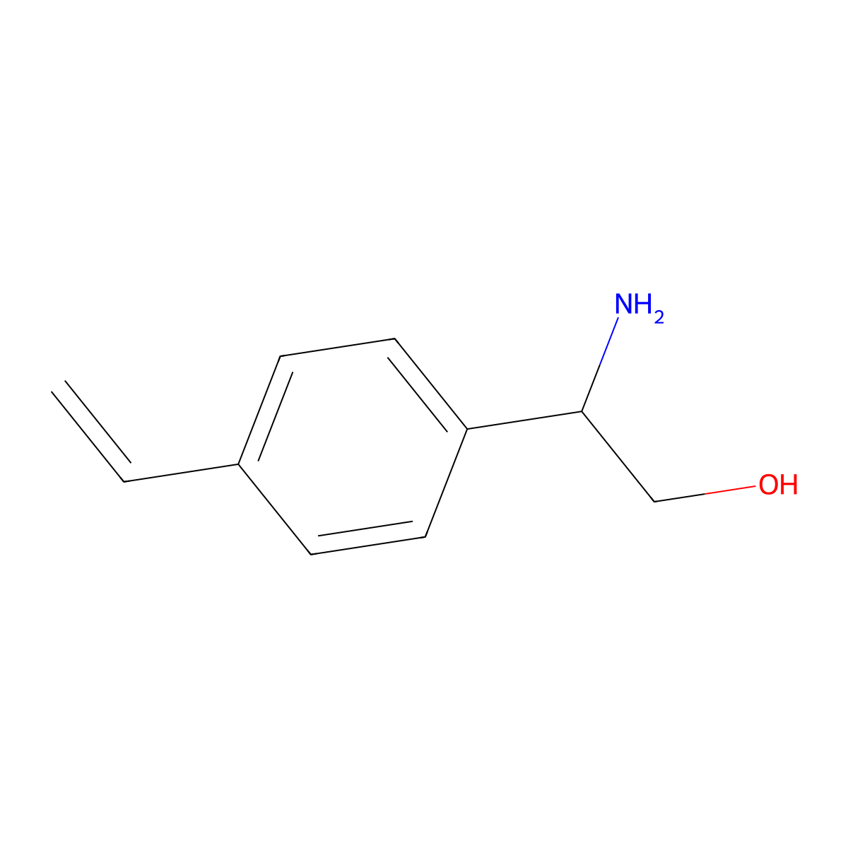 (R)-2-Amino-2-(4-vinylphenyl)ethanol molecular structure, CAS 1335446-00-8