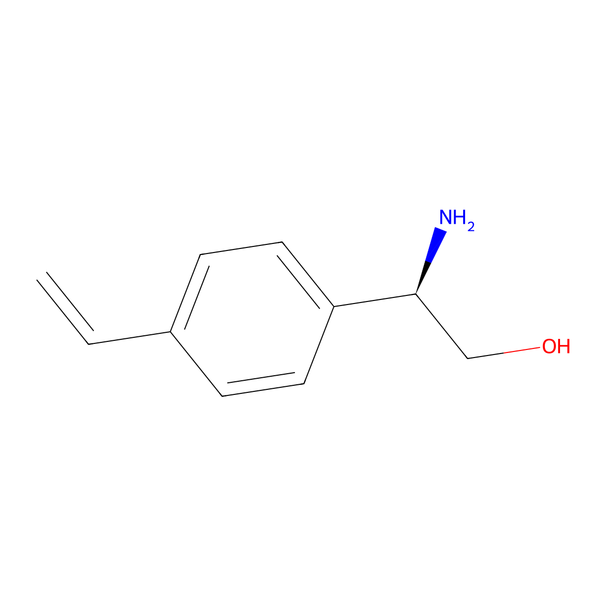 (R)-2-Amino-2-(4-vinylphenyl)ethanol molecular structure, CAS 1335446-00-8