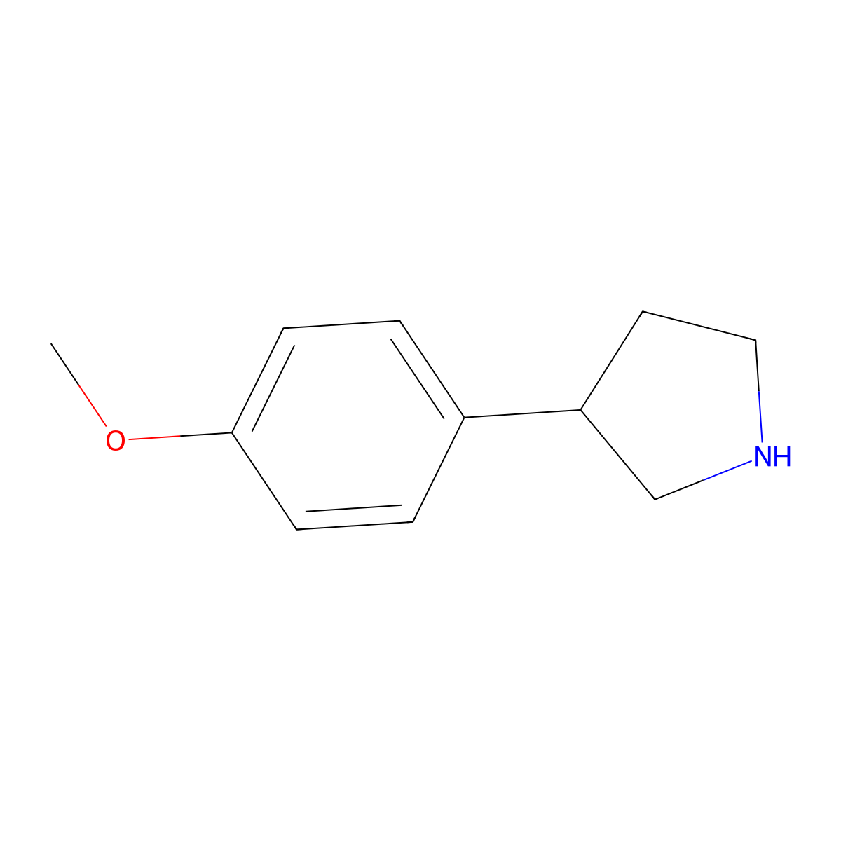 (R)-3-(4-Methoxyphenyl)pyrrolidine molecular structure, CAS 1335461-68-1