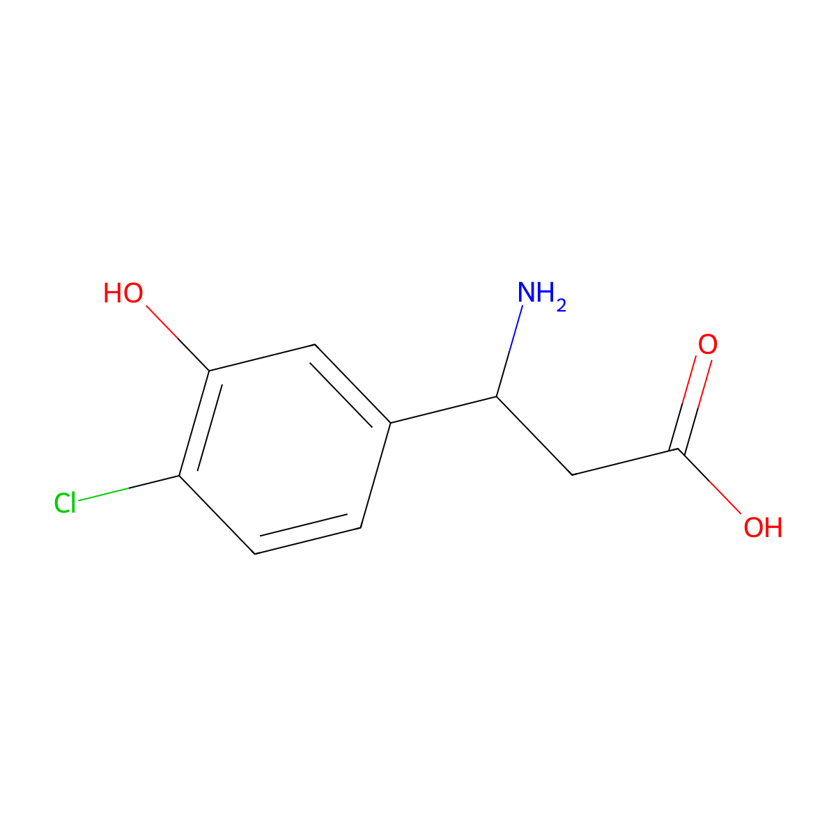 (3R)-3-Amino-3-(4-chloro-3-hydroxyphenyl)propanoic acid molecular structure, CAS 1335475-37-0