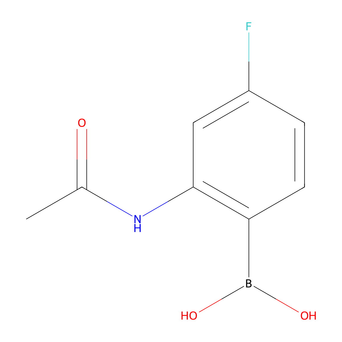 (2-Acetamido-4-fluorophenyl)boronic acid molecular structure, CAS 1335491-23-0
