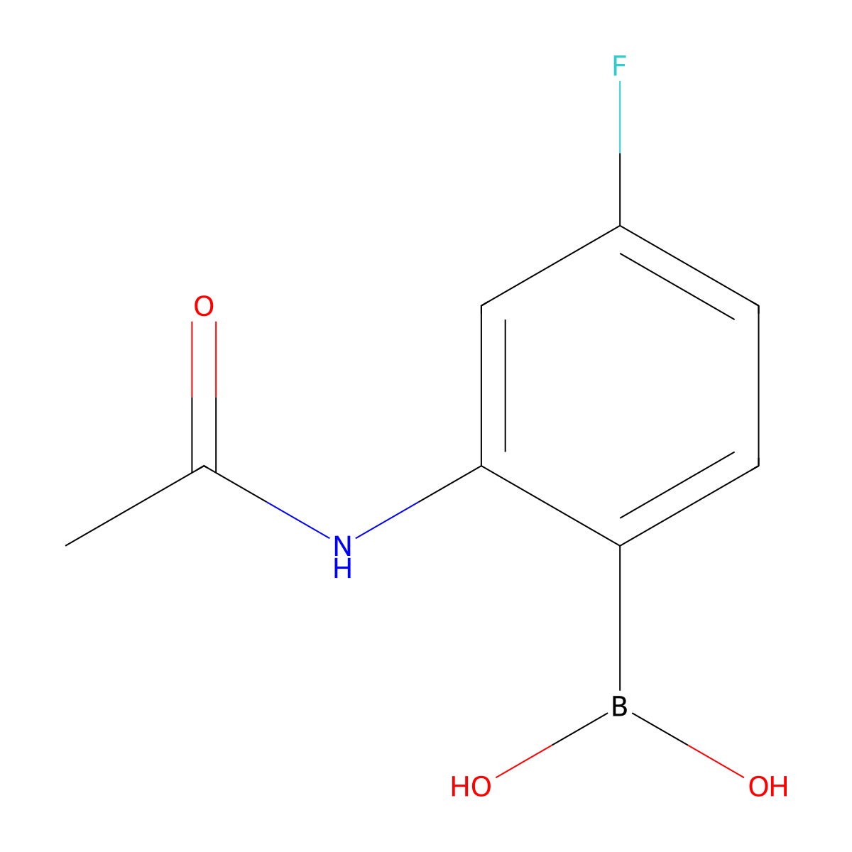 (2-Acetamido-4-fluorophenyl)boronic acid molecular structure, CAS 1335491-23-0
