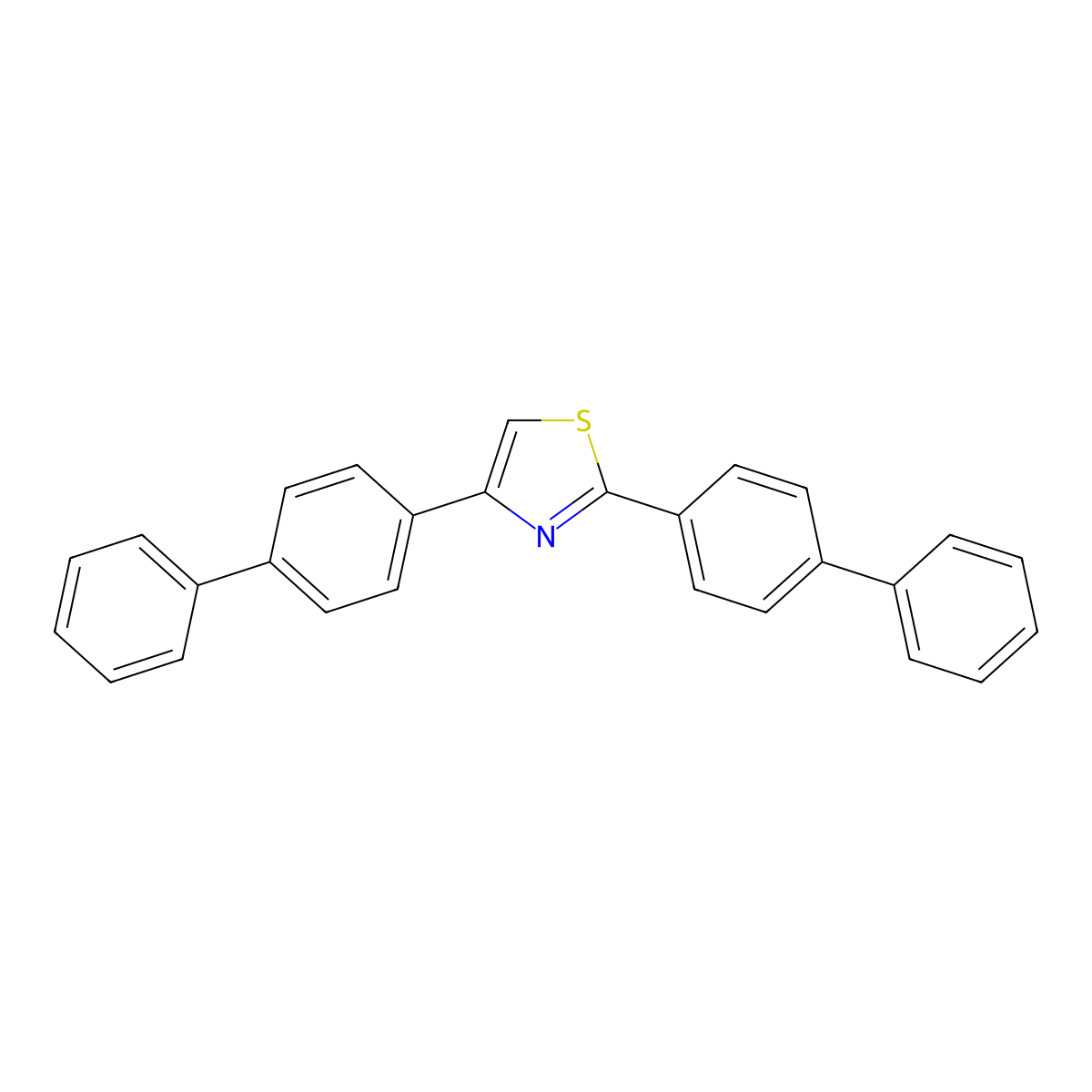 2,4-Bis(4-biphenylyl)thiazole molecular structure, CAS 13355-31-2