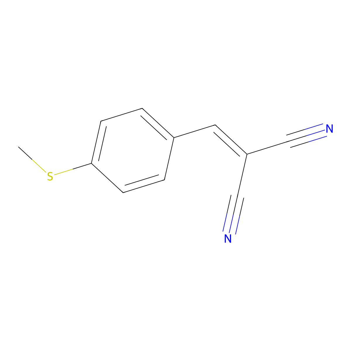 2-{[4-(Methylsulfanyl)phenyl]methylidene}propanedinitrile molecular structure, CAS 133550-04-6