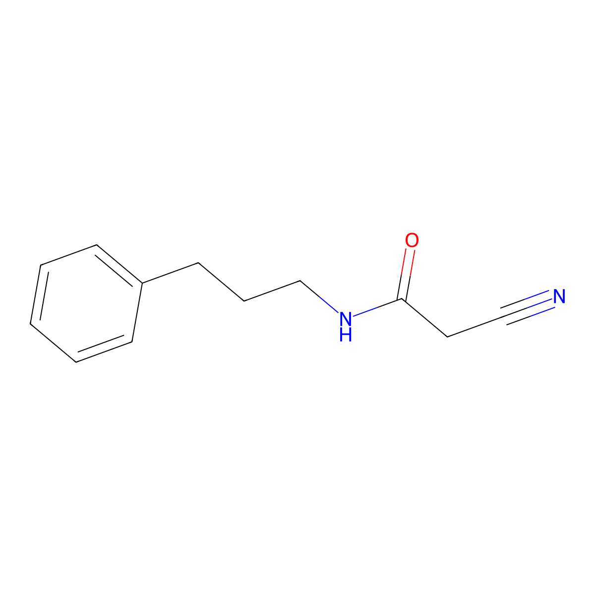 2-cyano-N-(3-phenylpropyl)acetamide molecular structure, CAS 133550-33-1