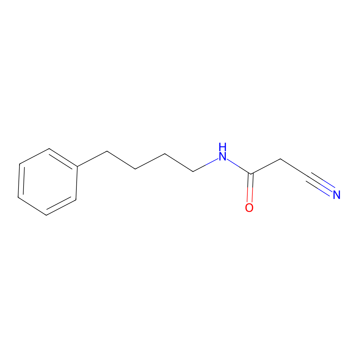 2-cyano-N-(4-phenylbutyl)acetamide molecular structure, CAS 133550-40-0