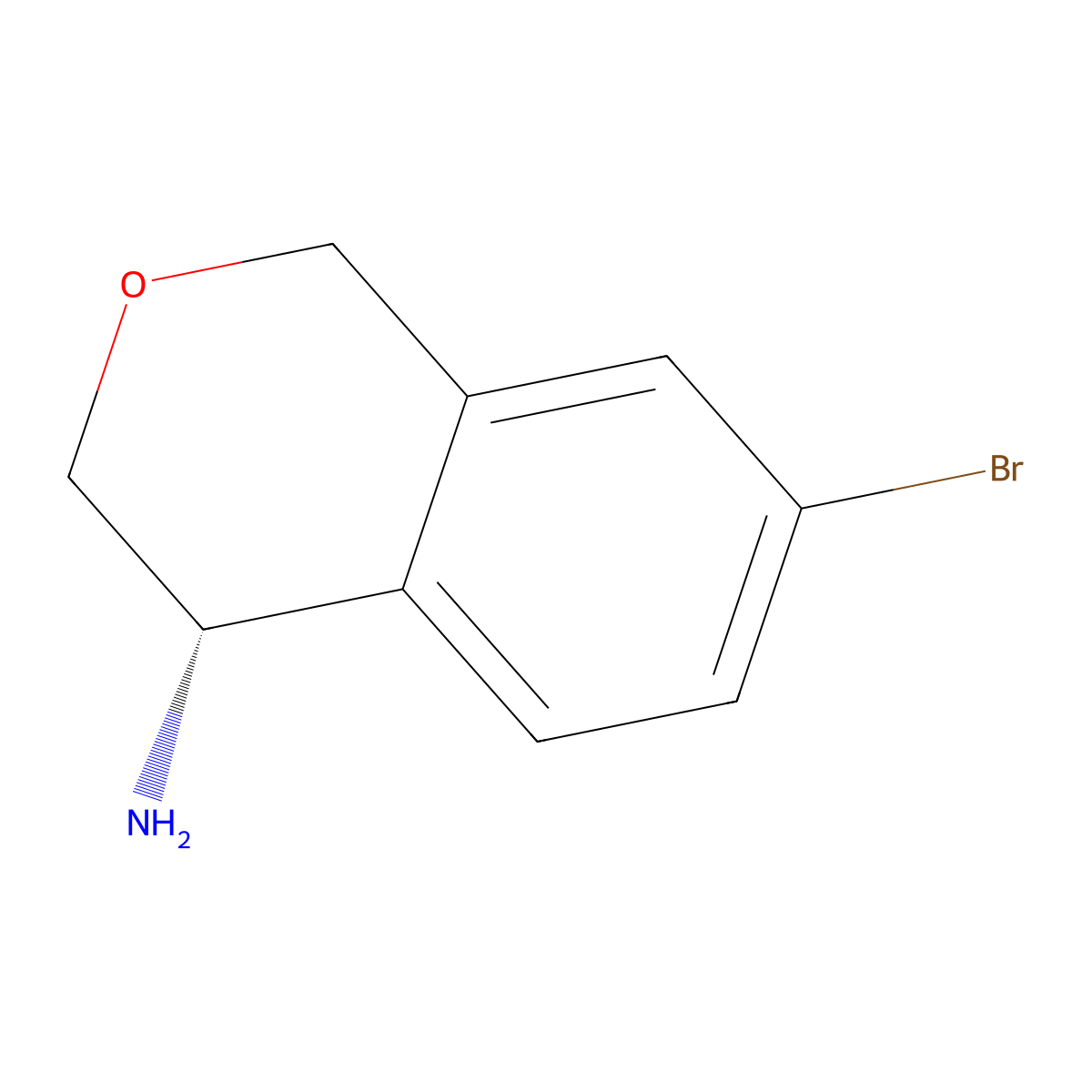 (4S)-7-bromo-3,4-dihydro-1H-2-benzopyran-4-amine molecular structure, CAS 1335509-71-1