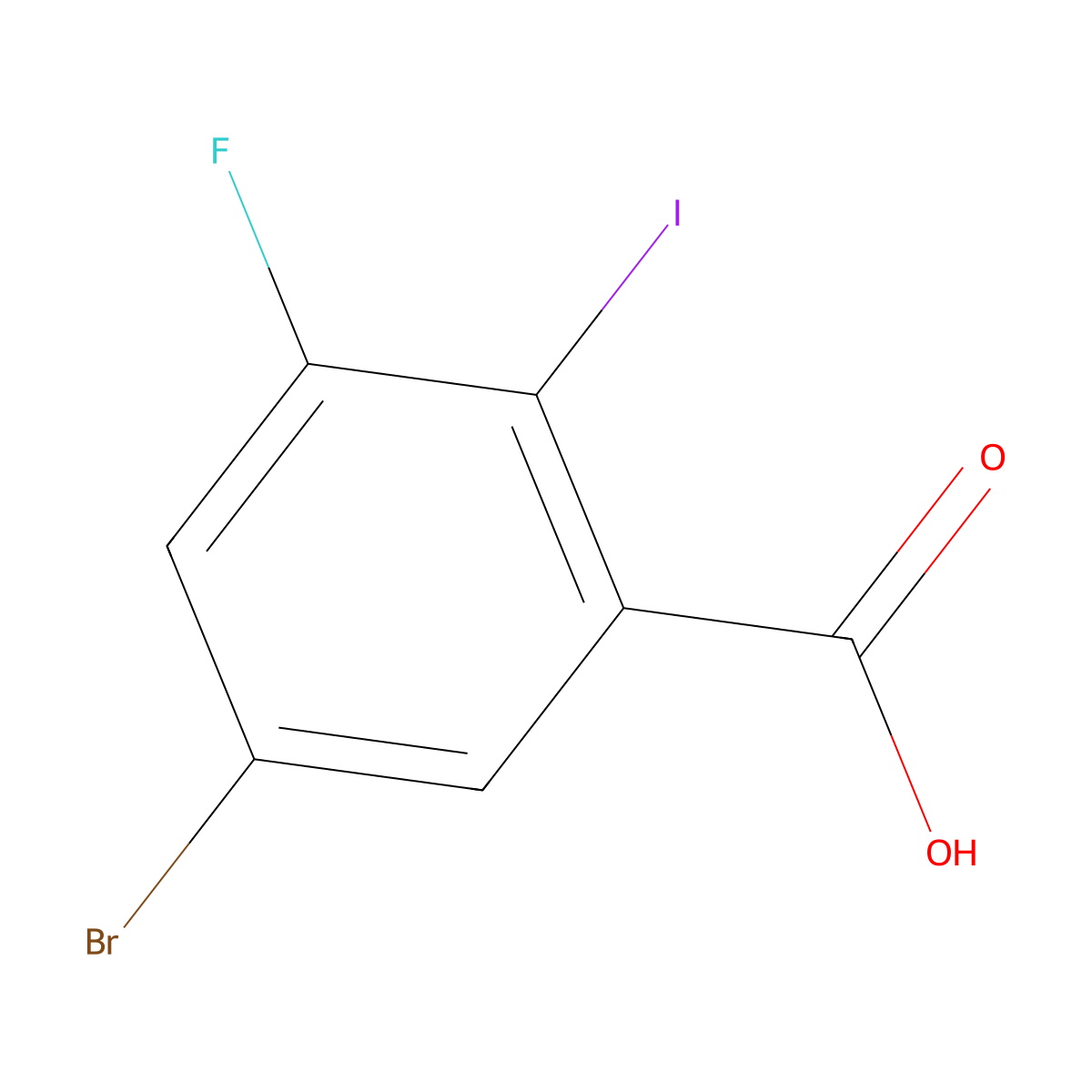 5-Bromo-3-fluoro-2-iodobenzoic acid molecular structure, CAS 1335511-41-5