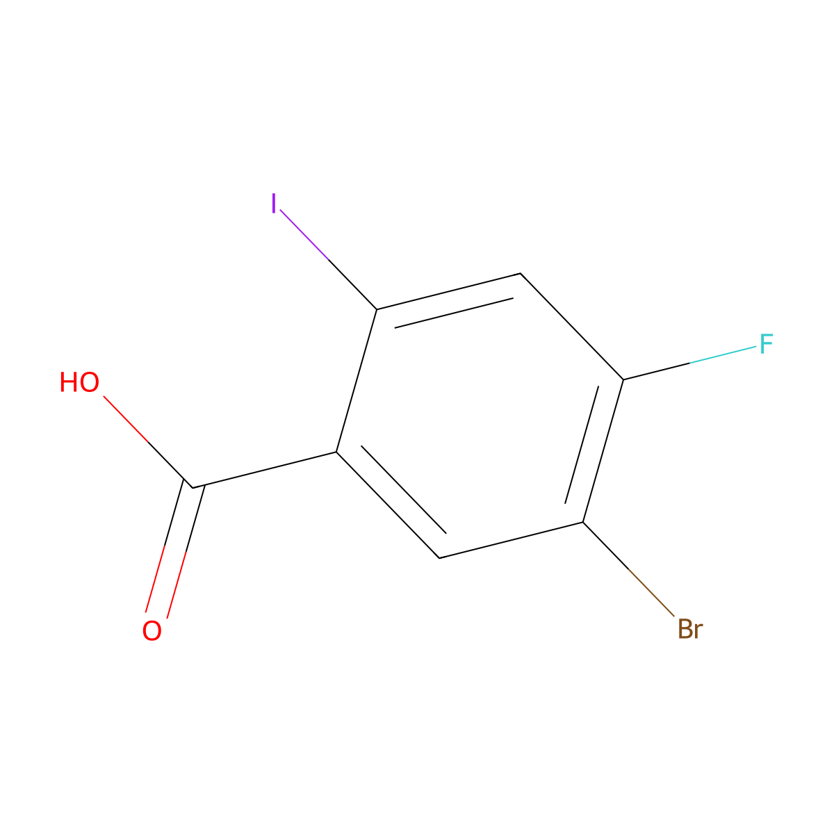 5-Bromo-4-fluoro-2-iodobenzoic acid molecular structure, CAS 1335513-63-7