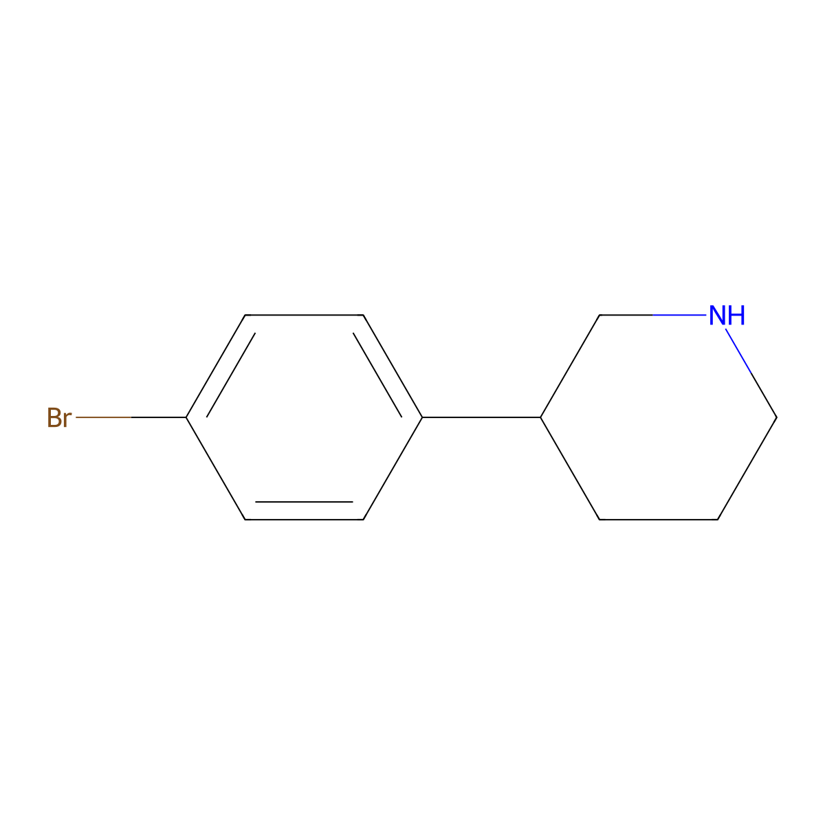 (S)-3-(4-Bromophenyl)piperidine molecular structure, CAS 1335523-82-4