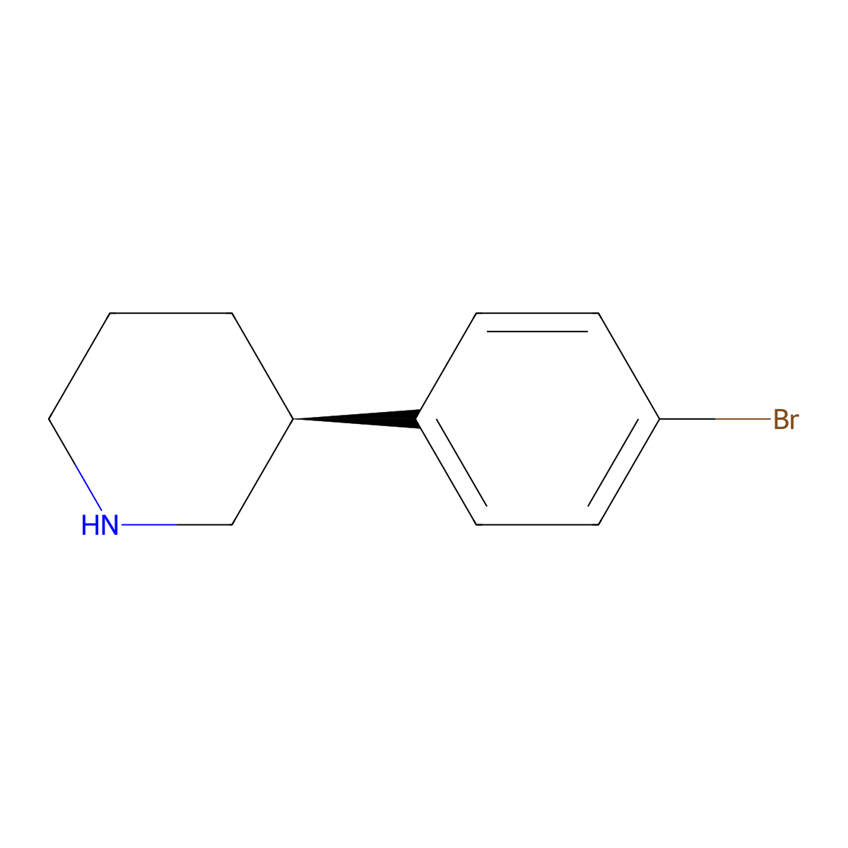 (S)-3-(4-Bromophenyl)piperidine molecular structure, CAS 1335523-82-4