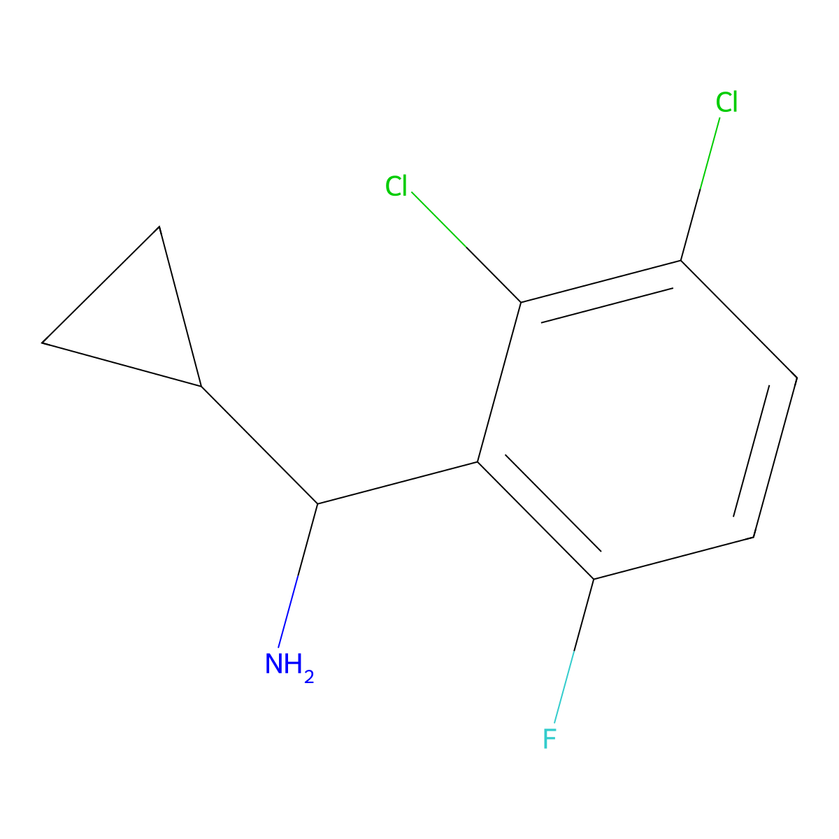 (Alphas)-2,3-dichloro-alpha-cyclopropyl-6-fluorobenzenemethanamine molecular structure, CAS 1335546-27-4