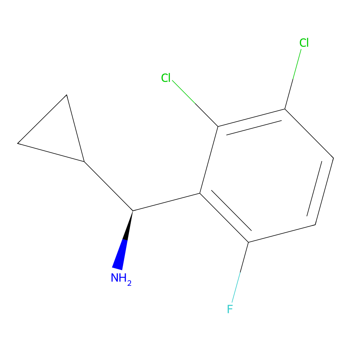 (Alphas)-2,3-dichloro-alpha-cyclopropyl-6-fluorobenzenemethanamine molecular structure, CAS 1335546-27-4