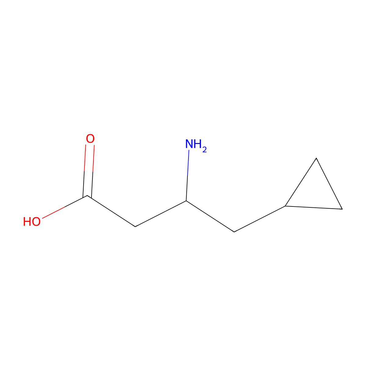 (3R)-3-amino-4-cyclopropylbutanoic acid molecular structure, CAS 1335546-69-4