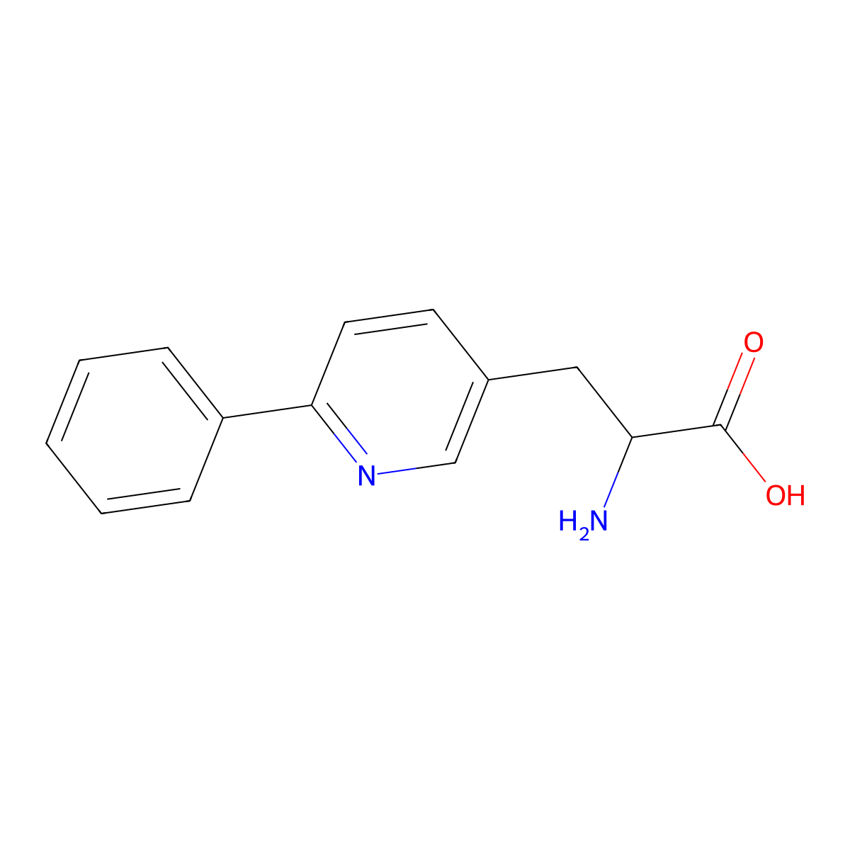 (S)-2-amino-3-(6-phenylpyridin-3-yl)propanoic acid molecular structure, CAS 1335566-07-8